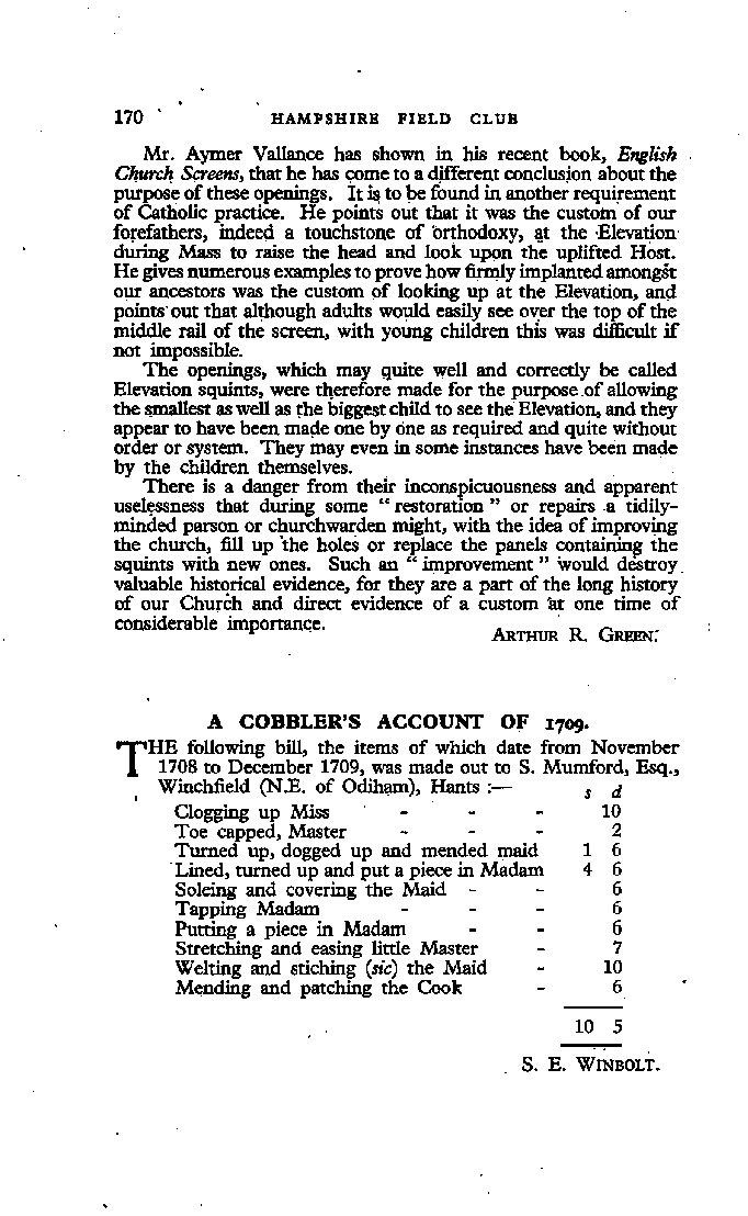 A Cobbler’s Account of 1709
