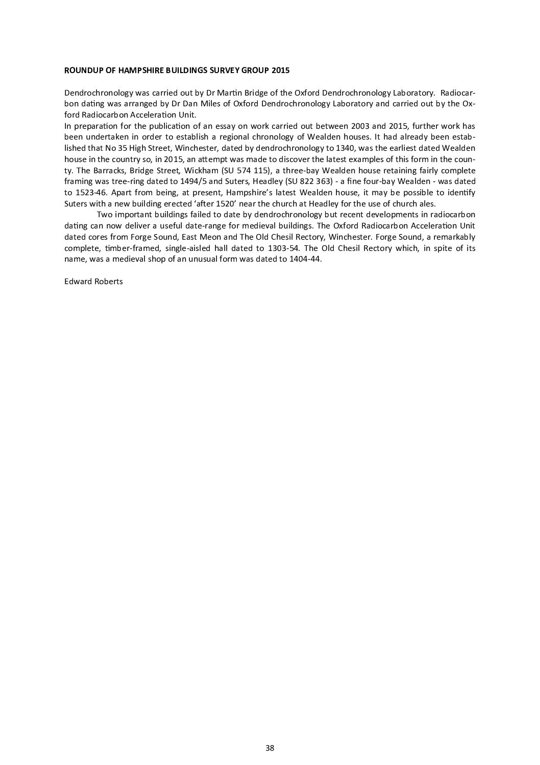 The Historic Buildings Survey Group