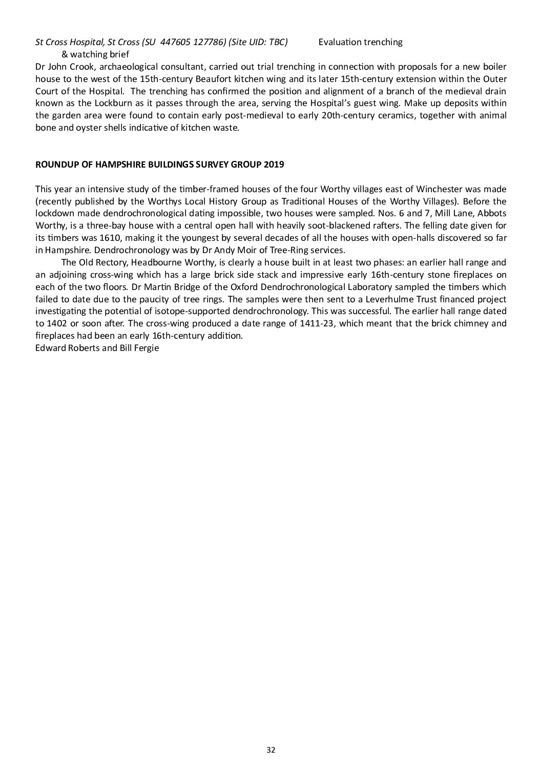 The Historic Buildings Survey Group