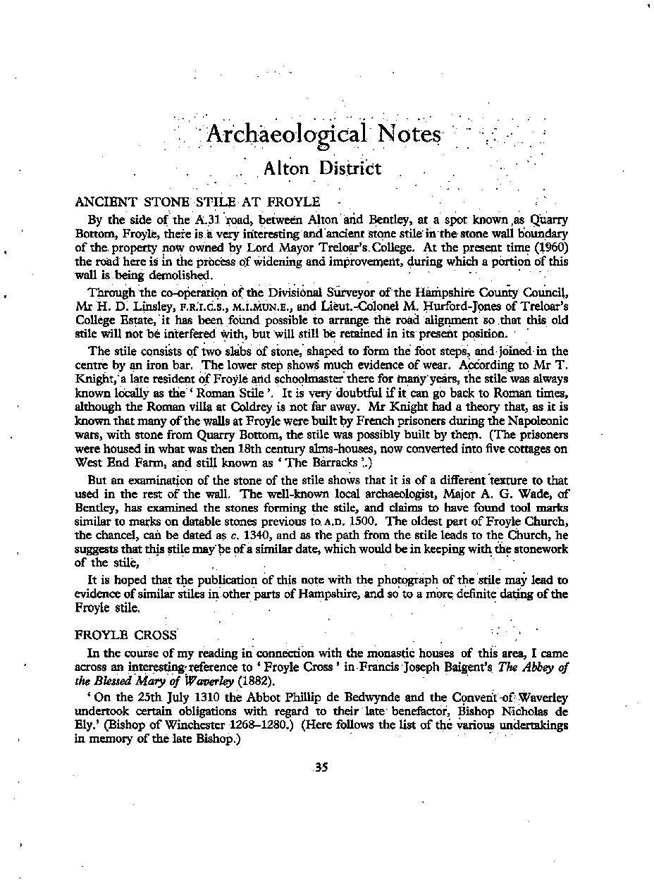 Archaeological Notes