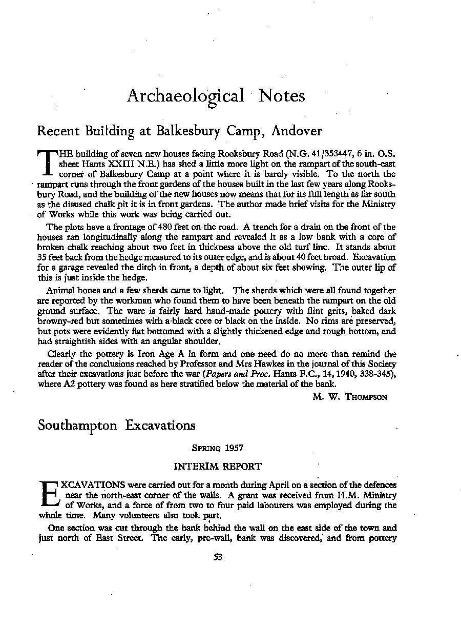 Archaeological Notes